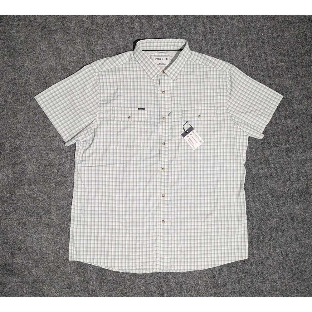 Poncho Shirt Mens XXL Slim Fit Short Sleeve